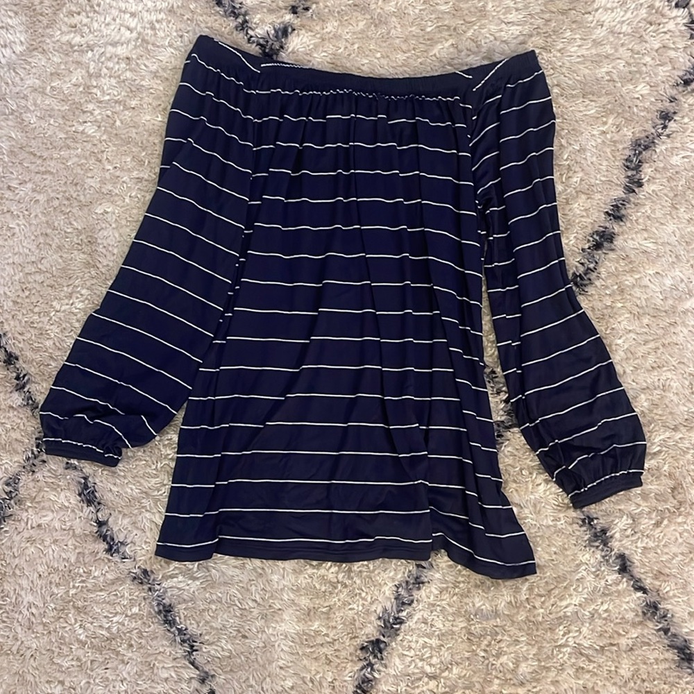 Hollister striped off shoulder shirt, L.